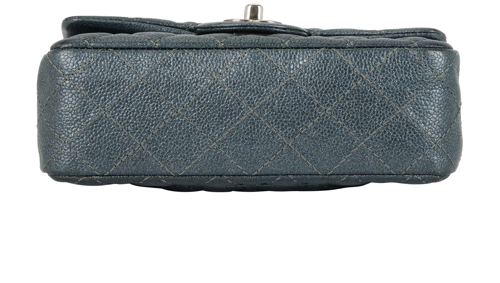 Mini Rectangular Flap, &pound;3,500, Handbags, Blue/Grey/Silver, Caviar Leather, Top view